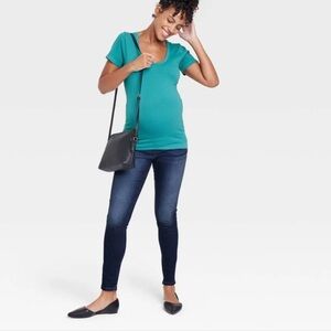 Isabel Maternity by Ingrid & Isabel Dark Blue Over the Belly Skinny Jeans